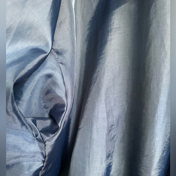 Pure Silk Vintage Bomber Unisex Zipper Up Navy Blue Slouchy Size L - Picture 8 of 9